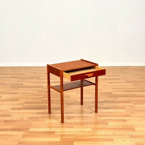 Swedish bedside table in teak & oak