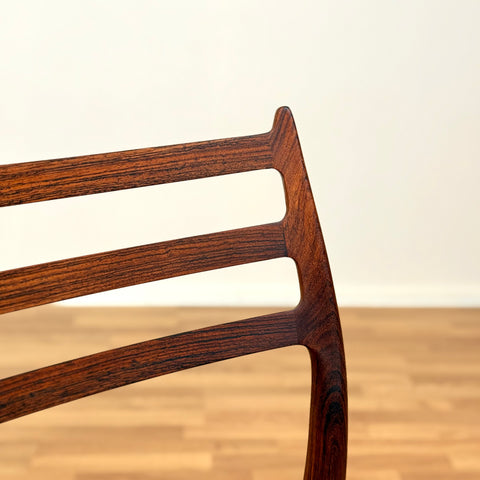 Set of 4 dining chairs in Santos rosewood, Niels O. Møller, model 78