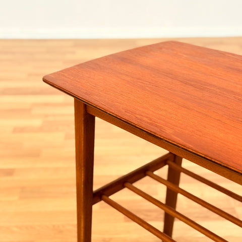 Danish bedside table in teak & beech