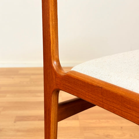 Danish dining chairs in teak by Erik Buch