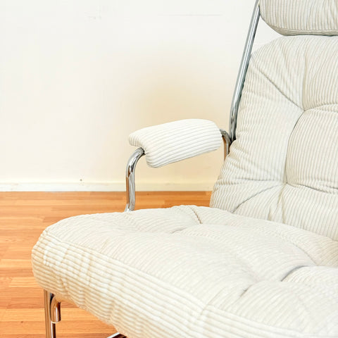 70´s chrome armchairs with wheels