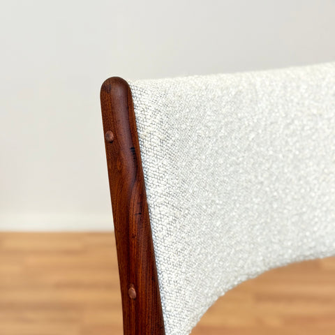 Danish dining chairs in solid walnut by Erik Buch