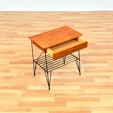 Swedish bedside table in teak