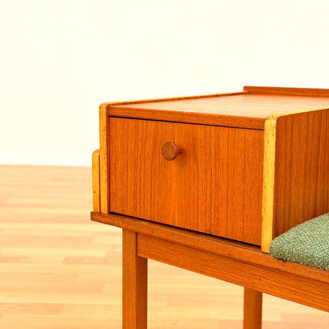 Swedish hall bench in teak & beech
