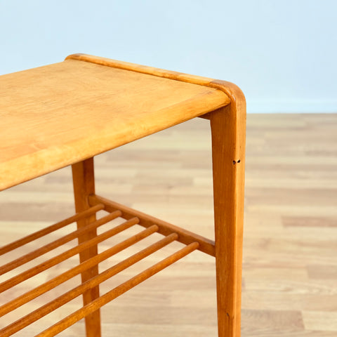 Swedish side table in birch