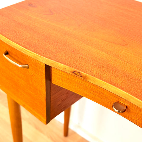 Swedish desk in teak & beech by Fröseke AB Nybrofabriken, model 'Finess'