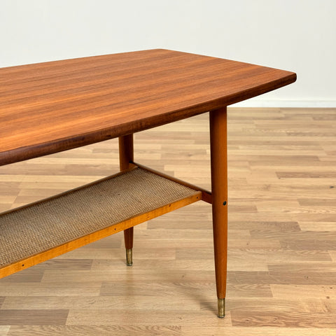 Swedish coffee table in teak & beech by Alberts Tibro
