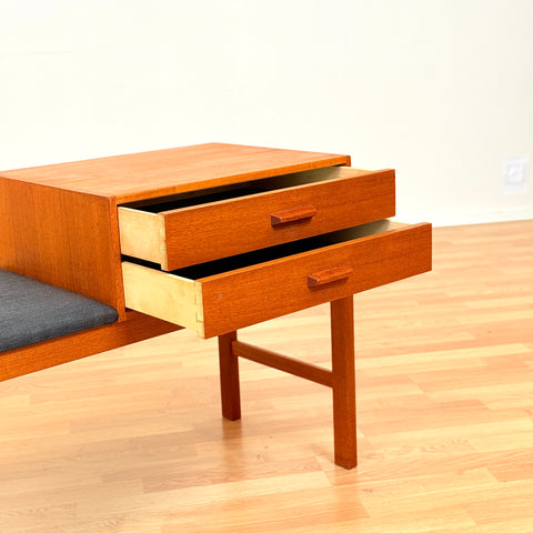 Swedish hall bench in teak