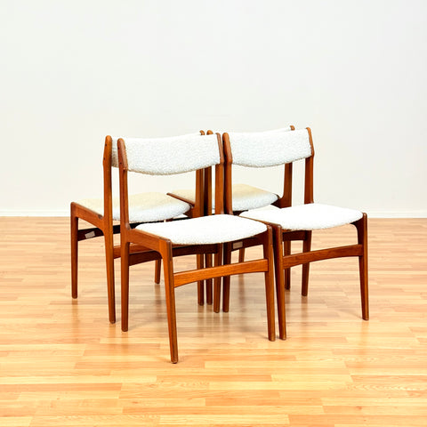 Danish set of 4 dining chairs in teak by Eric Buch