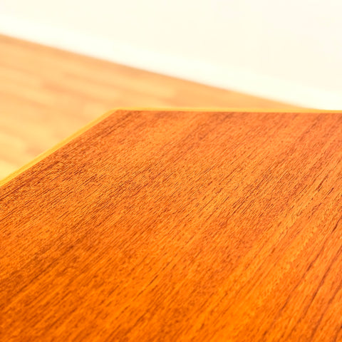 Swedish octagonal dining table in teak & beech by Bjärnum möbelfabrik