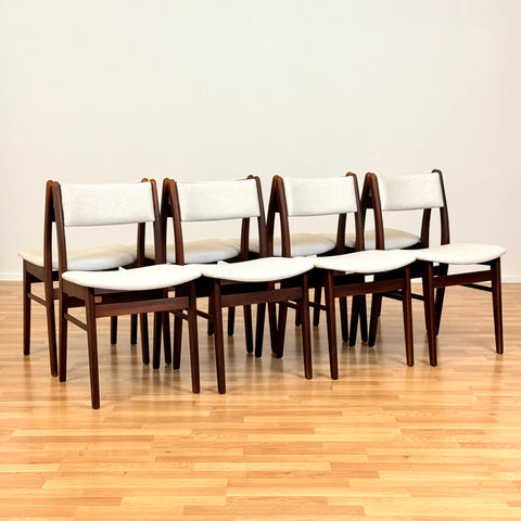 Danish set of 8 dining chairs in oak & beech by Findahl