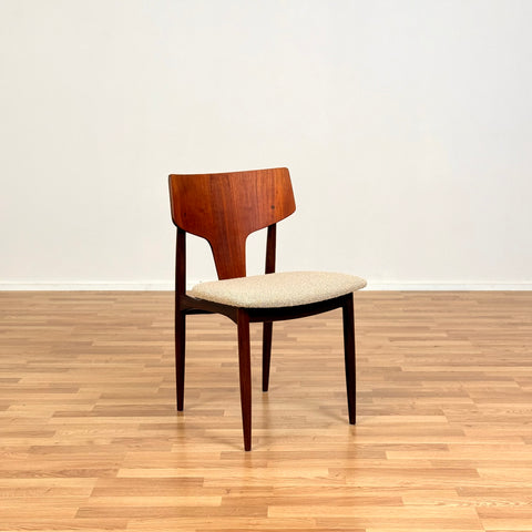 Danish dining chairs in teak and walnut
