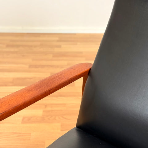 Swedish armchair in solid teak wood