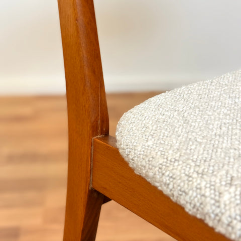 Danish set of 6 dining chairs in beech & teak by Farstrup