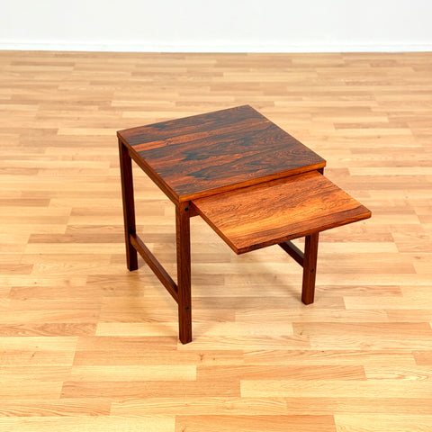 Danish side table with pull-out in Santos rosewood