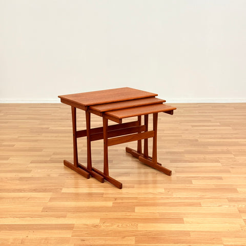 Danish set of nest of tables in teak