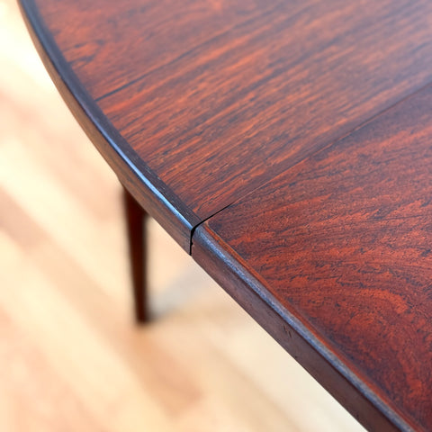 Danish large round dining table in Santos rosewood by Oman Junn