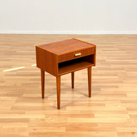 Swedish bedside table in teak & beech