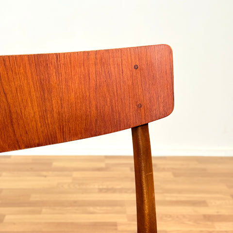 Danish set of 4 dining chairs in teak & beech
