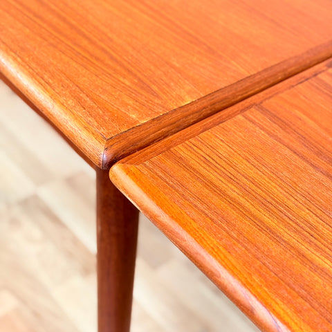 Danish small square dining table in teak