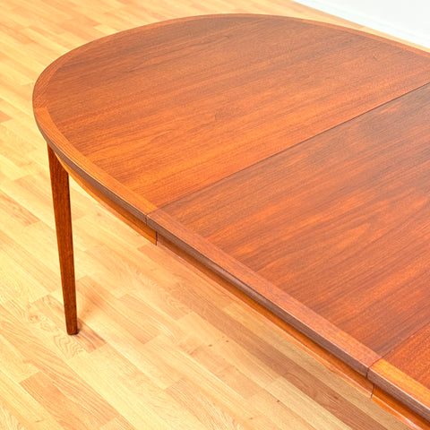 Swedish oval dining table in walnut by Albin Johansson & Söner