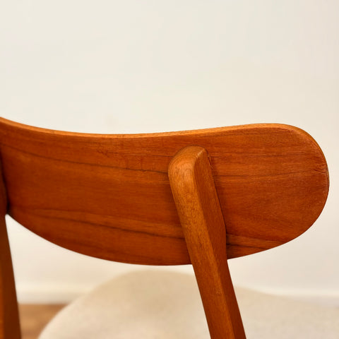 Danish set of 6 dining chairs in teak & beech