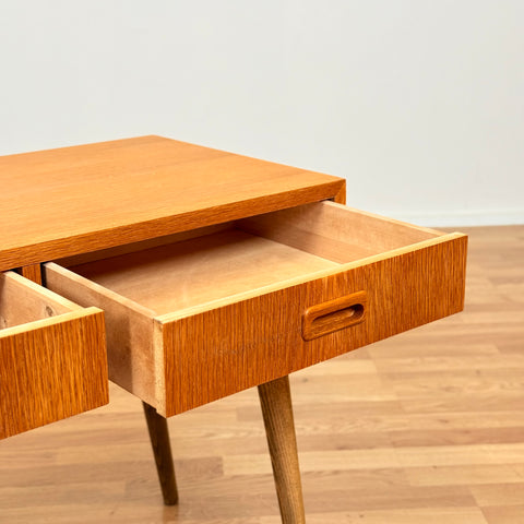 Swedish side table in beech & oak