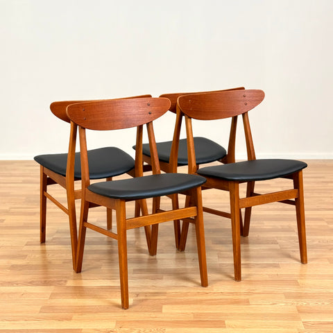 Danish set of 4 dining chairs 'model 210' in teak by Farstrup