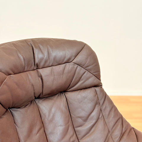 Danish armchairs in leather 'Silhouette', by H.W. Small for Bramin