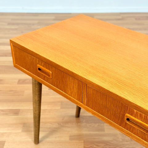 Swedish side table in beech & oak