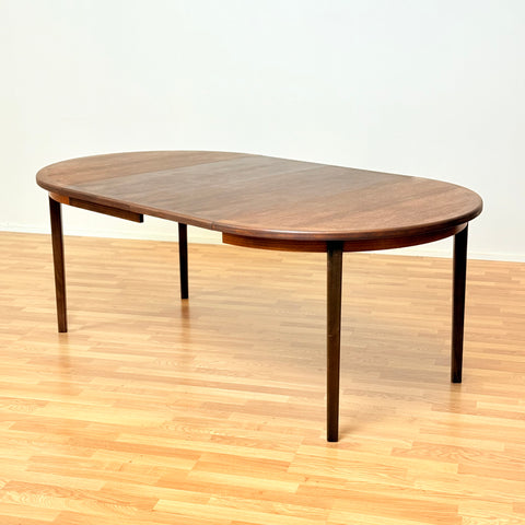 Swedish round dining table in walnut