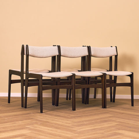 Danish set of 6 dining chairs by Erik Buch for Nova Stolefabrik