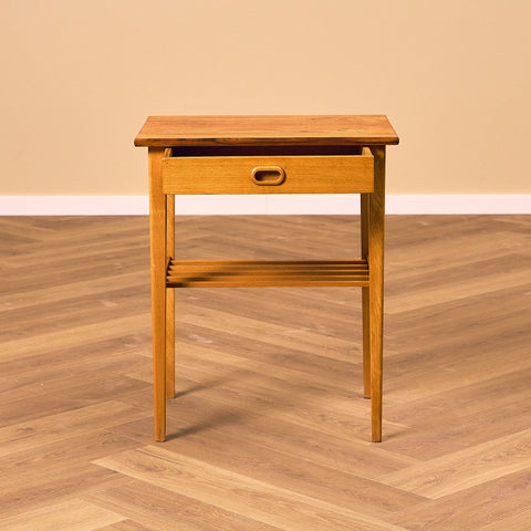 Swedish bedside table in teak & beech