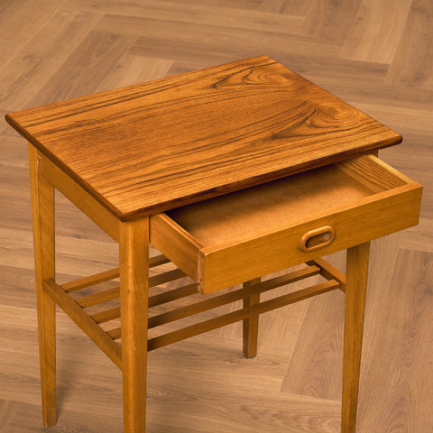 Swedish bedside table in teak & beech