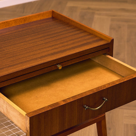 Swedish bedside table in mahogany & beech