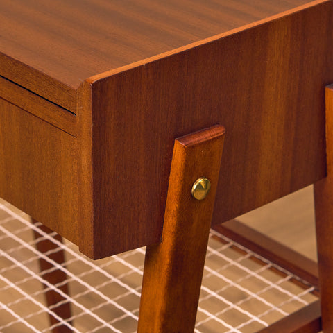 Swedish bedside table in mahogany & beech