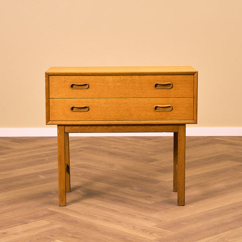Swedish side table/chest of drawers in oak