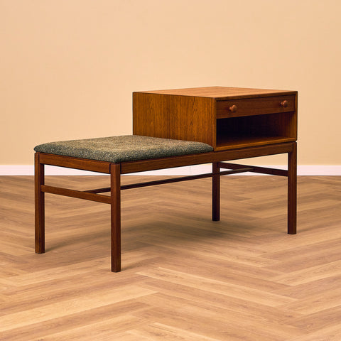 Swedish hall bench in teak by Gunnar Myrstrand för Tingströms, model 'Casino'