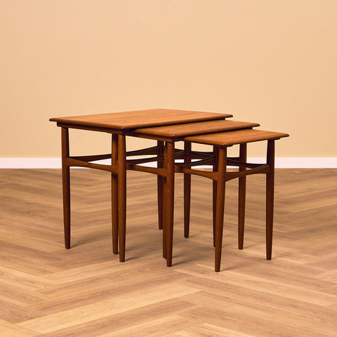 Danish set of nest of tables in teak