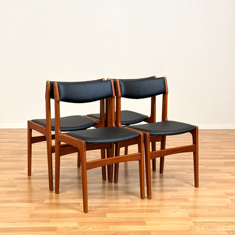 Danish set of 4 dining chairs by Erik Buch for Nova Stolefabrik