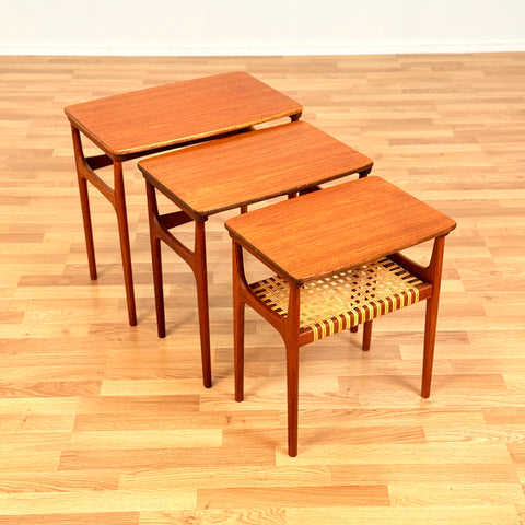Danish set of nest of tables in teak by Erling Torvits