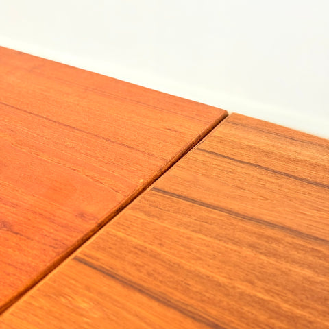 Danish rectangular dining table in teak & oak