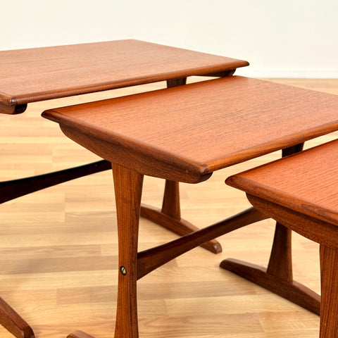 Danish set of nest of tables in teak