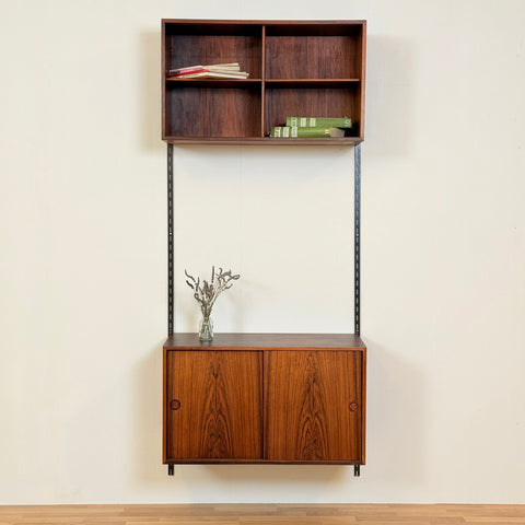 Danish wall unit / shelving system in Santos rosewood by Kai Kristiansen for FM Mobler