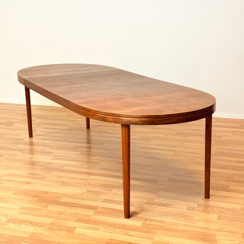 Swedish oval dining table in walnut by Skaraborgs Mobelindustri in Tibro