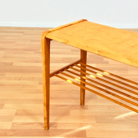 Swedish side table in birch