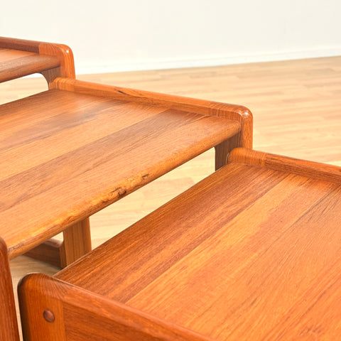 Danish nest of tables in solid teak
