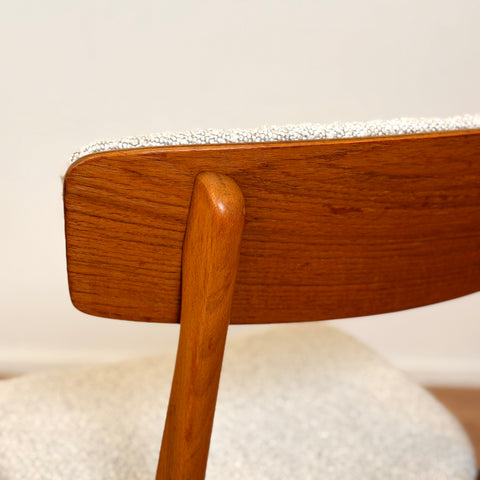 Danish set of 6 dining chairs in beech & teak by Farstrup