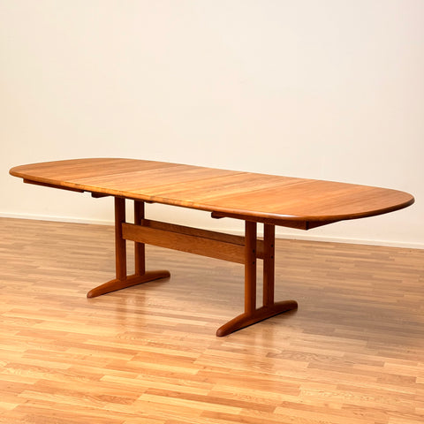 Danish oval dining table in birch wood by Gangsø