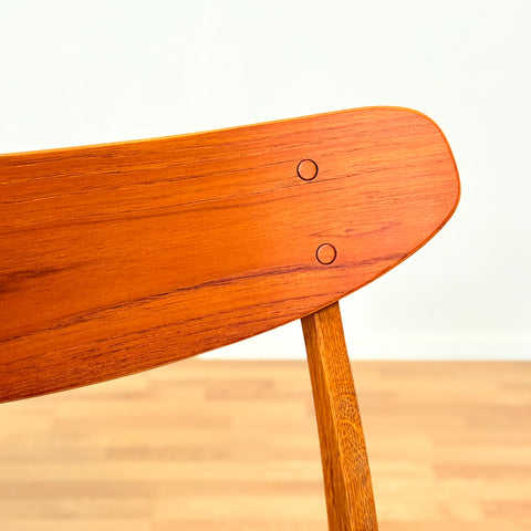 Danish set of 6 dining chairs in teak & oak